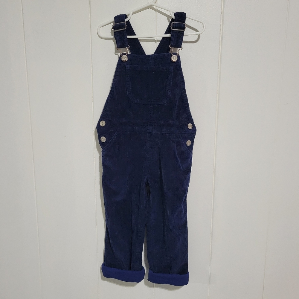 Mini Boden Lined Cord Overalls in Navy 3T
